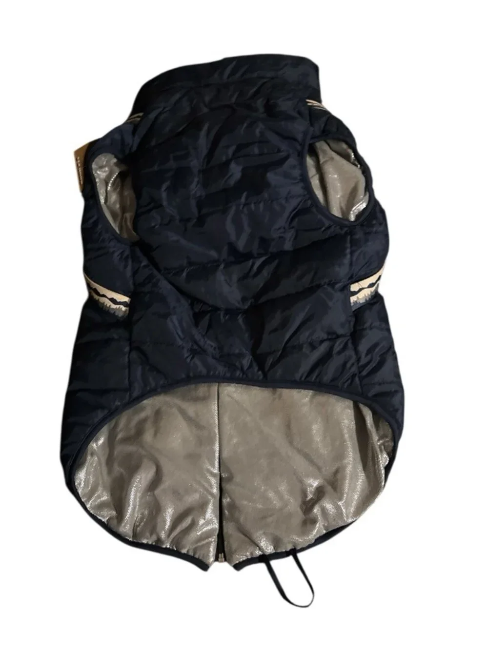 Arcadia Trail Dog Pet Adjustable Harness Coat Navy Metallic Silver Size XXL